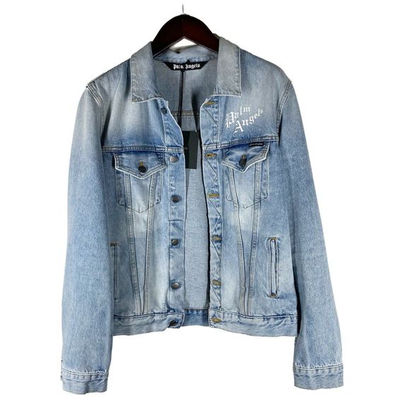 SOLD Palm Angels Blue Denim Jacket Size XL Men - Picture 2 of 12